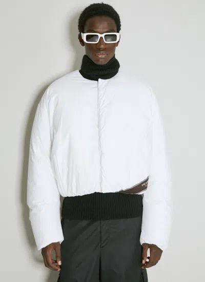 Prada Padded Bomber Jacket In White