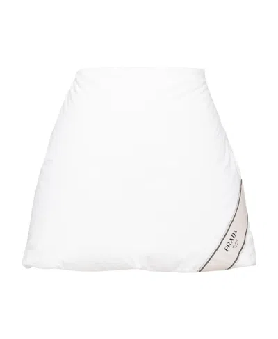 Prada Padded Cotton Miniskirt In White