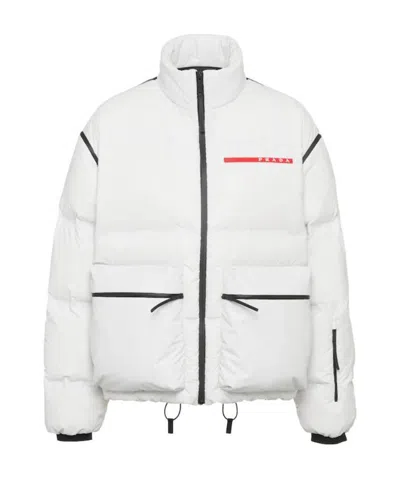 Prada Padded Down Jacket In Gray