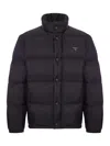 Prada Padded Jacket High Collar Elasticated Cuffs In Black