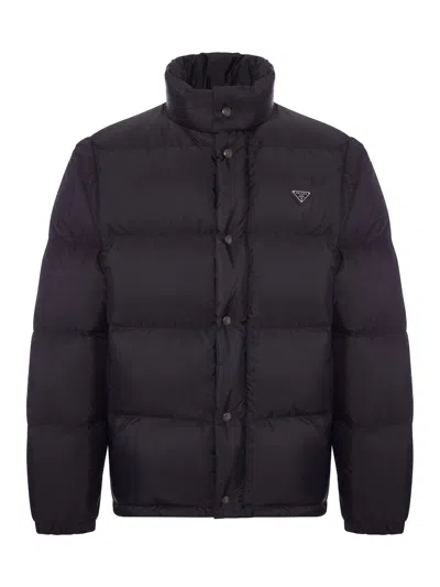 PRADA PADDED DOWN JACKET WITH TRIANGULAR LOGO