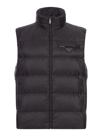 Prada Padded Feather Jacket In Re-nylon
