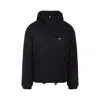 Prada Logo Plaque Puffer Jacket In Black