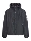Prada Zip-up Hooded Down Jacket In Black