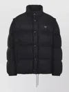 Prada Padded Jacket High Collar Elasticated Cuffs In Black