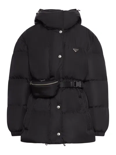 Prada Padded Jacket In Re-nylon In Black