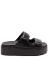 Prada Padded Nappa Leather Slides In Black