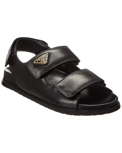 PRADA PRADA PADDED LEATHER SANDAL