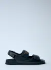 Prada Padded Leather Sandals In Black