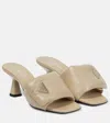 Prada Padded Leather Sandals In Deserto