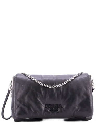 Pre-owned Prada Padded Leather Shoulder Bag In Black