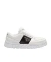 Prada Padded Leather Sneakers In White