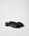 Prada Padded Nappa Leather Sandals In Black