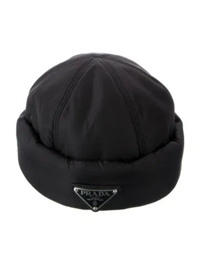 Pre-owned Prada Padded Nylon Beanie In Black