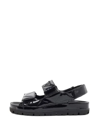 Pre-owned Prada Padded Platform Sandals In Black