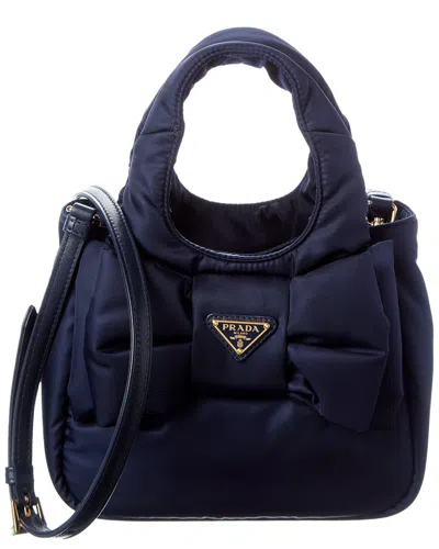 Prada Padded Re-nylon Mini Bag In Blue