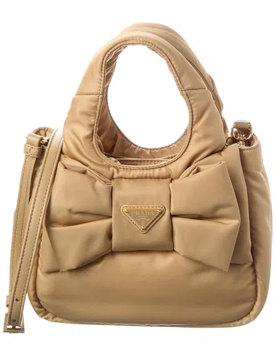 Prada Padded Re-nylon Mini Bag In Brown
