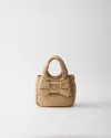 Prada Padded Re-nylon Mini-bag With Bow In Camel Brown