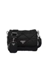 Prada Womens Black Padded Re-nylon Shoulder Bag