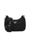 Prada Padded Re-nylon Shoulder Bag In Black