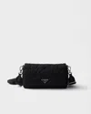 Prada Padded Re-nylon Shoulder Bag In Black