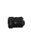 Prada Womens Black Quilted Brand-plaque Recycled-nylon Shoulder Bag In Black