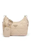 Prada Padded Re-nylon Shoulder Bag In Nude