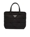 Prada Padded Re-nylon Tote Bag In Black