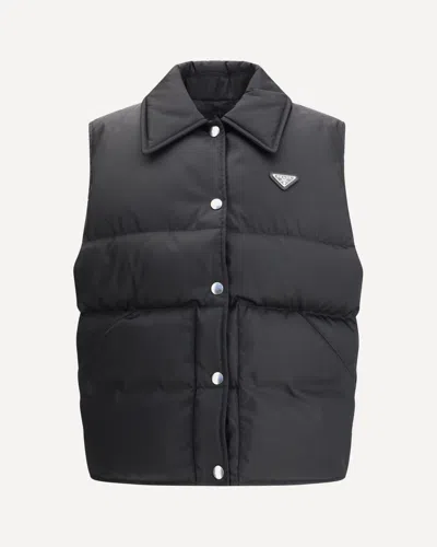 Prada Padded Re-nylon Vest In Black