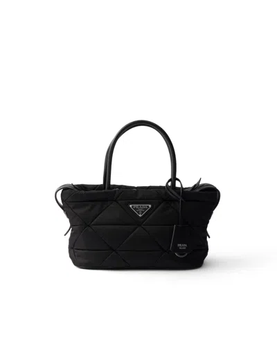 Prada Padded Re-nylon Medium Tote Bag In Orange