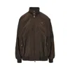 Prada Padded Re-nylon Oversized Bomber Jacket In Brown
