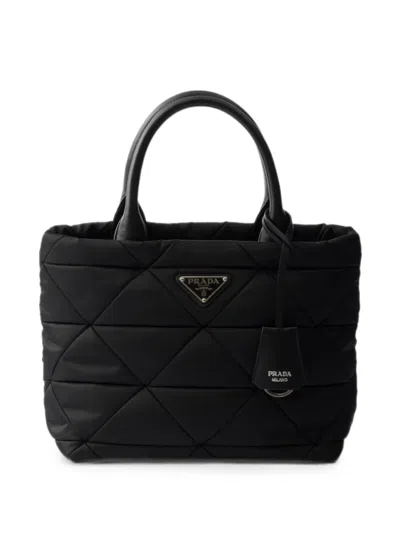 Prada Padded Re-nylon Tote Bag In Black