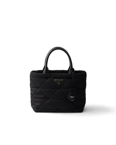 Prada Padded Re-nylon Tote Bag In Black
