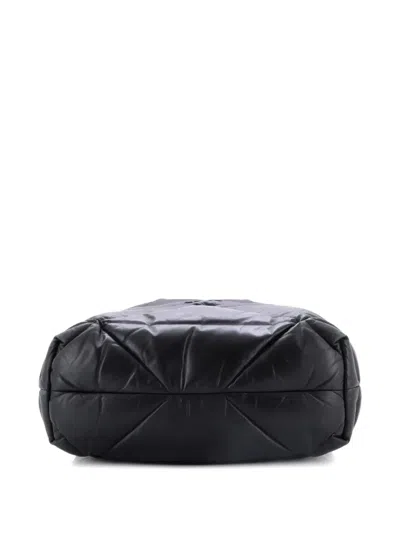 Pre-owned Prada Padded Tote Bag Quilted Nappa Leather Large Shoulder Bag In Black