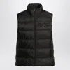 Prada Triangle Logo Down Vest In Black