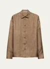 Prada Paisley Button Down Silk Twill Blouse In F0594 Sughero