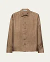 Prada Paisley Button Down Silk Twill Blouse In Sughero