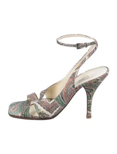 Pre-owned Prada Paisley Print Sandals In Multicolor