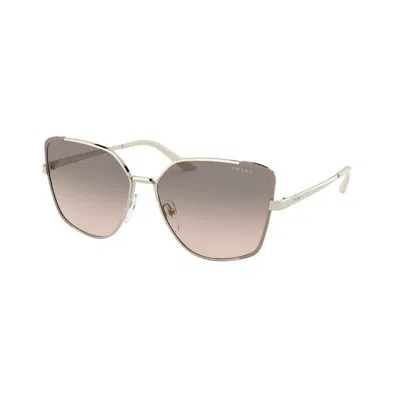Prada Pale Gold And Matte Pink Sunglasses For Fashion-forward Women In 2024