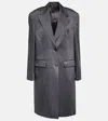 Prada Panama Cotton Coat In Piombo