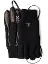 Prada Panelled Gloves In Black