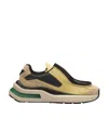 Prada Brushed Leather Sneakers With Bike Fabric And Suede Elements In Nude