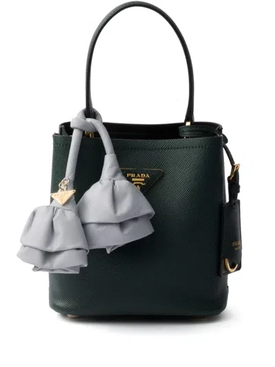Prada Panier Saffiano Mini-tasche In Grün