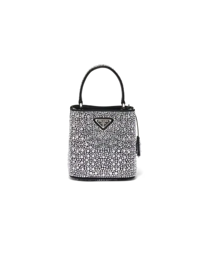 PRADA PRADA PANIER SATIN BAG WITH CRYSTALS
