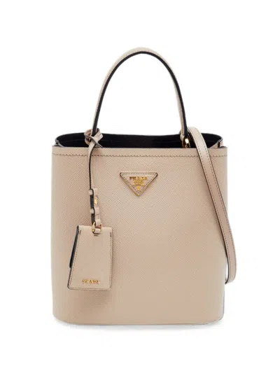 Pre-owned Prada Panier Tote Bag In Neutral
