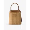 Prada Mini Panier Triangle-logo Bucket Bag In Neutral