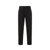 Prada Bi-material Trousers In Black