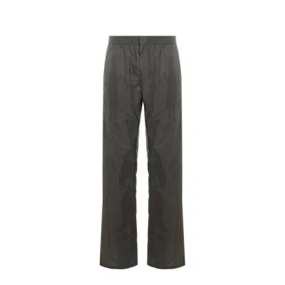 Prada Satin-effect Relaxed Trousers In Gray