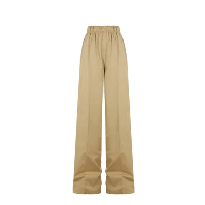 Prada Pantalon Large En Coton In Brown