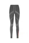 Prada Grey Stretch Polyester Blend Leggings In Gray